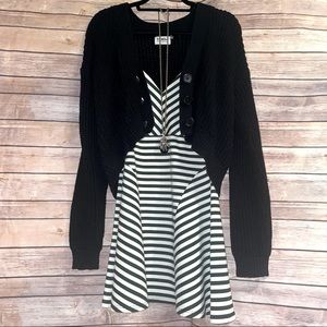 Black & White Striped Skater Sundress